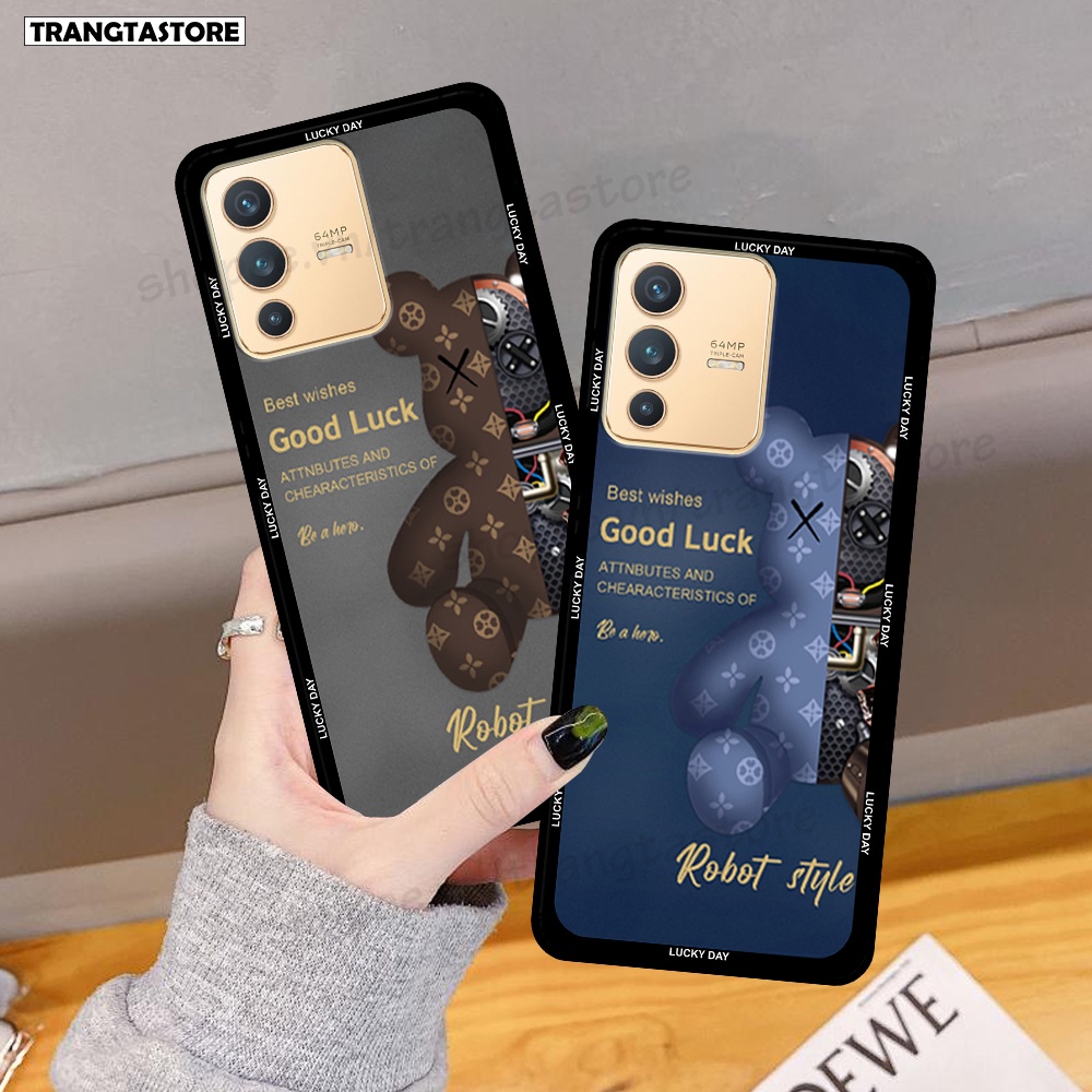 Ốp Vivo V23 in hình gấu Bearbrick,Mountain,xanh,đen,đỏ giá rẻ
