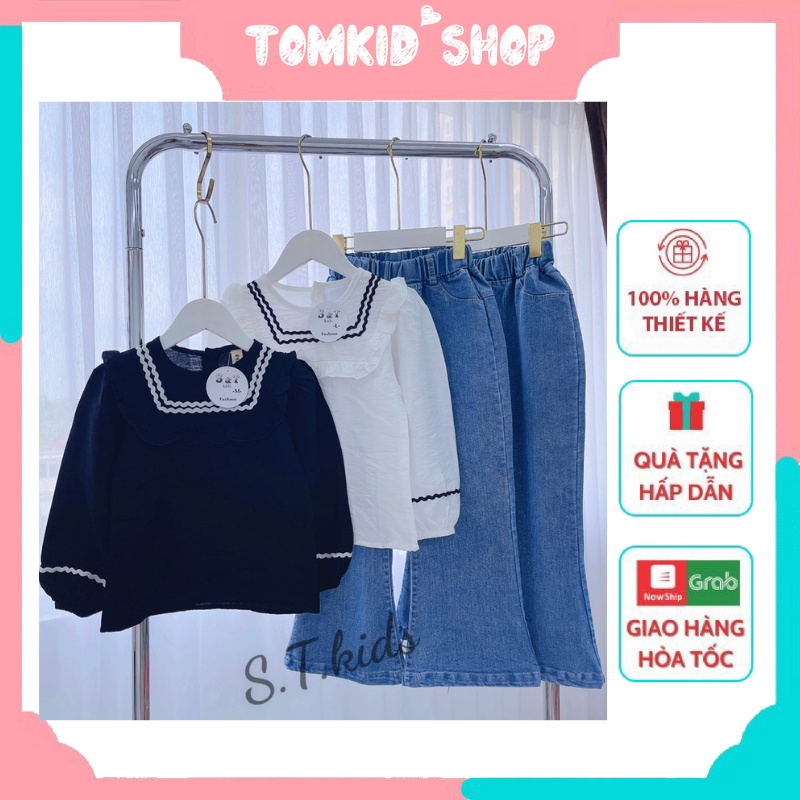 Bộ áo đũi tiểu thư kèm quần ống loe cho bé gái (27-37kg) chất bao đẹp Sét bé gái TOMKID'SHOP
