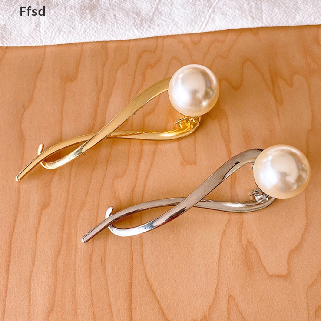 {Ffsd} Kẹp Tóc Đính Ngọc Trai Đơn Giản Tạo Kiểu Tóc Cho Nữ