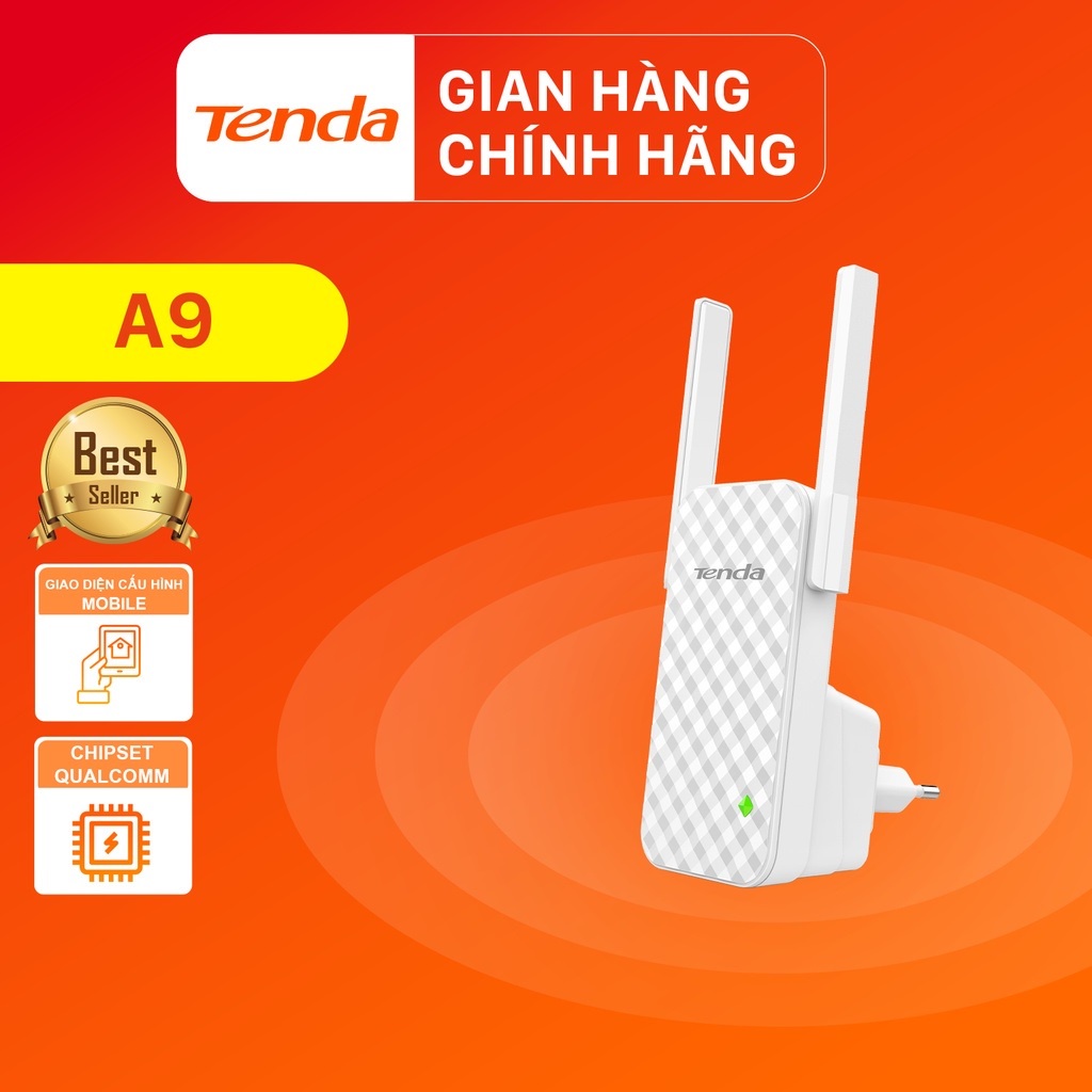 Bộ Mở Rộng Sóng Wifi TENDA A9 (2 Râu) Chuẩn N Tốc Độ 300Mbps - Hàng Chính Hãng