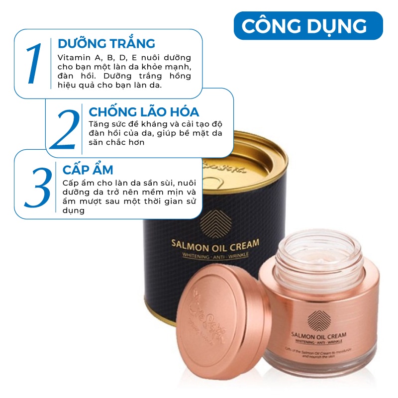 Kem Dưỡng Trắng Da - Kem Trắng Da Chiết Xuất Từ Cá Hồi Salmon Oil Cream Hàn Quốc 80g