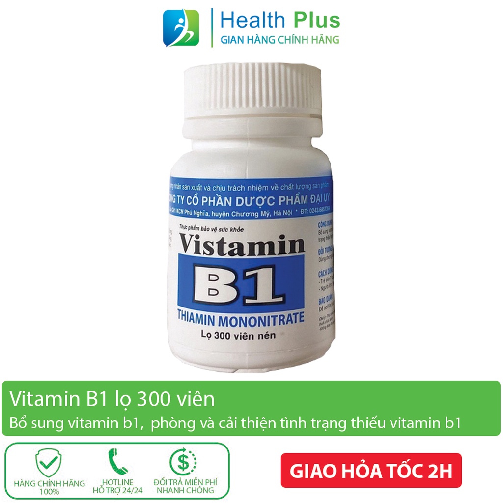 Vitamin B1 giúp trẻ em người lớn ăn ngủ ngon làm đẹp, đắp mặt, tắm trắng , gội đầu kích thích mọc tóc - lọ 300 viên