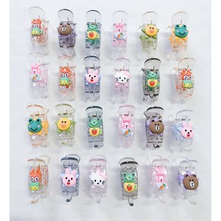 Sỉ 12 Kẹp Càng Cua Nhựa Trong Gắn Hình Hoa Quả 3D Xinh Xắn