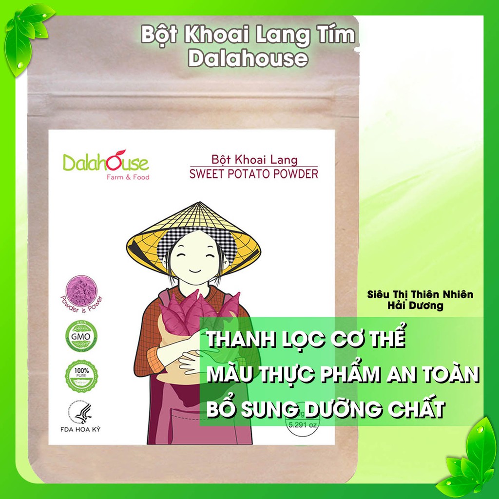 Bột Khoai Lang Tím Dalahouse - Thanh lọc cơ thể, Màu thực phẩm an toàn, Bổ sung dưỡng chất