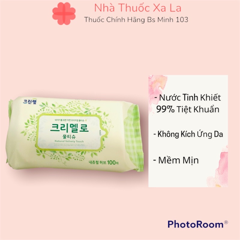 Khăn ướt hữu cơ Hàn Quốc Natural Organic an toàn với làn da bé gói 100 tờ rẻ