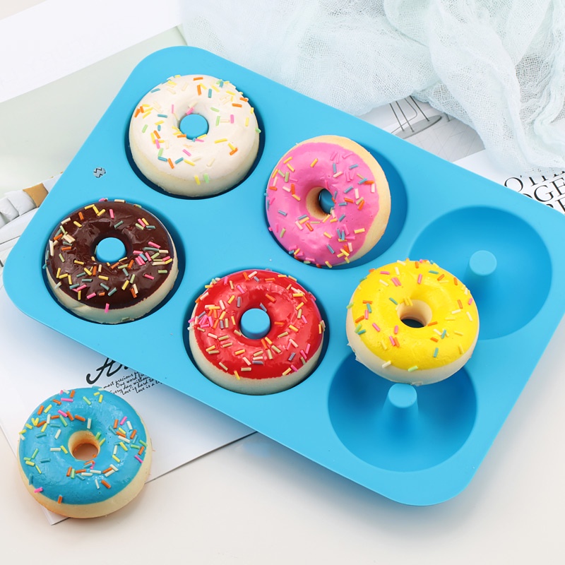 Khuôn Silicone Làm Bánh Donut DIY Chống Dính Tiện Lợi