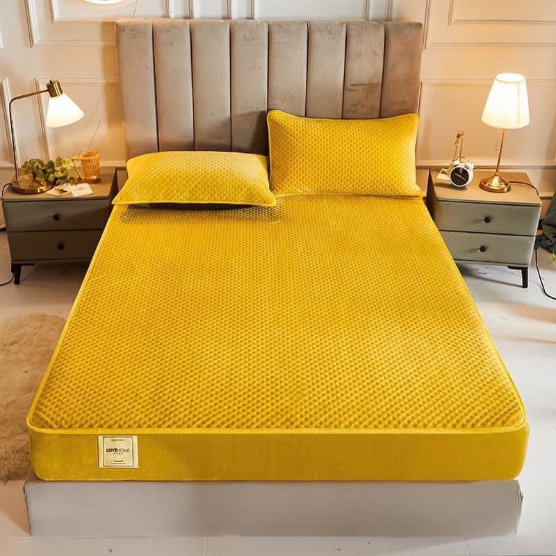 Ga gối nỉ nhung trần bông con ong cao cấp mềm mịn