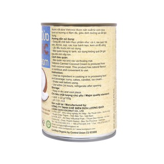 Nước cốt dừa organic Vietcoco lon 400ml
