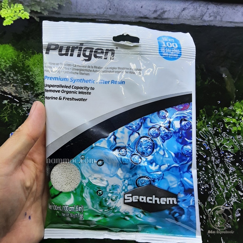 Seachem Purigen 100mL | Hạt Lọc - Vật Liệu Lọc Giúp Hút Màu - Khử Bụi - Khử Độc Hiệu Quả Nhất [kèm túi]