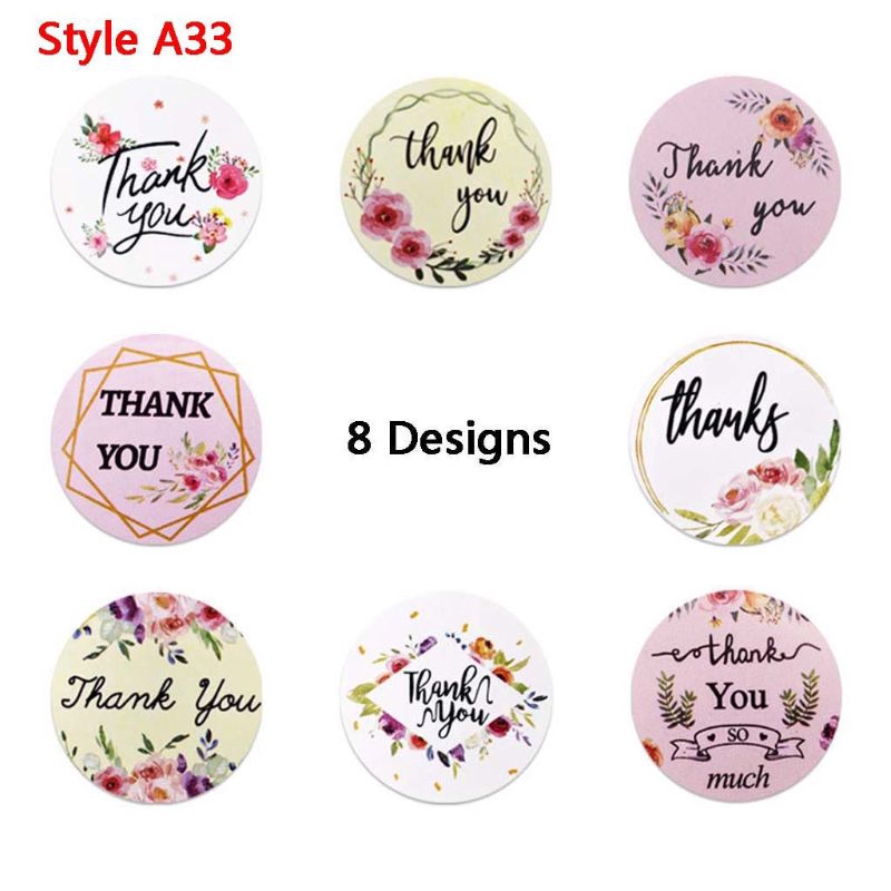 Set 500 Miếng Dán Chữ Thank You Trang Trí Sổ Lưu Niệm