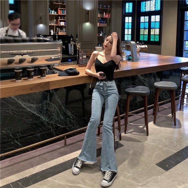 Quần Jean Ống Loe SOfM WEAR Dài Sang Chảnh Q441 Nội y xanh nội y xanh chất đẹp giá tốt