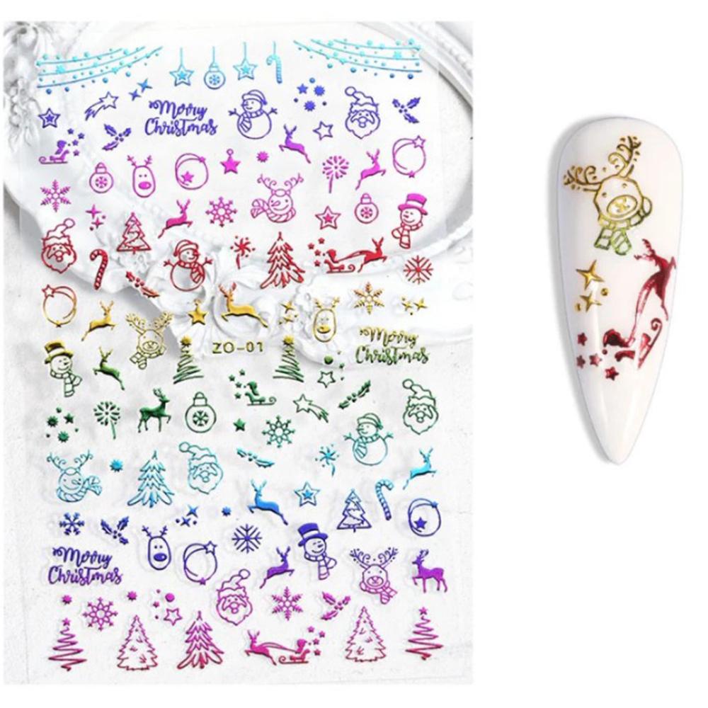 OCEANMAP 1 Miếng Dán Móng Tay 3D Hình Chữ Cái Màu Sắc Gradient Chống Nước DIY