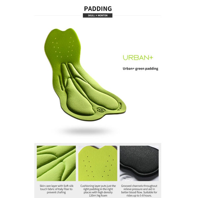 MONTON MEN BIB SHORTS CYCLING SKULL BLUE / RED