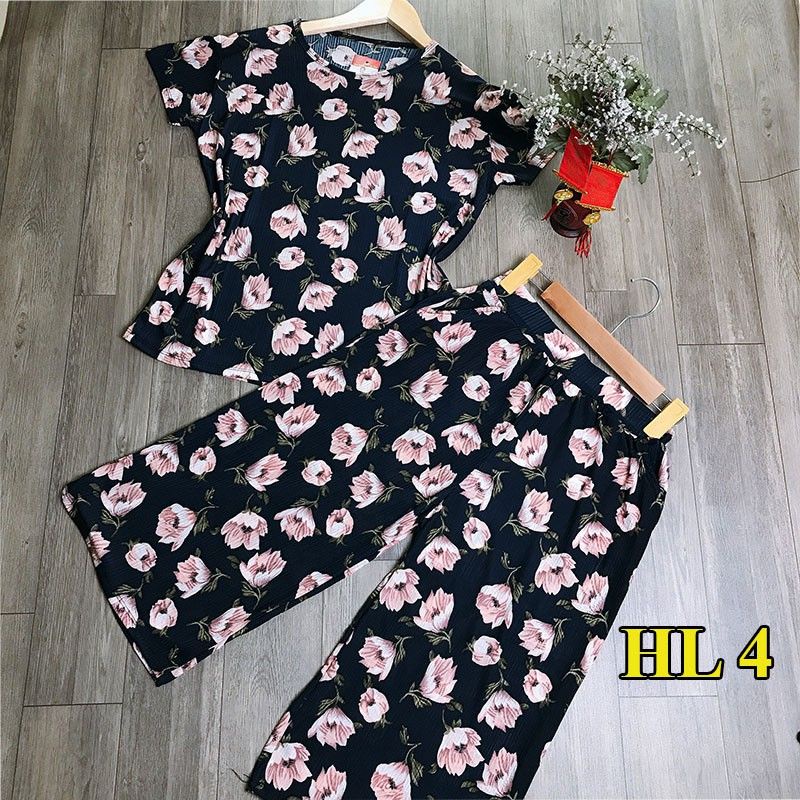Đồ bộ trung niên cho mẹ bộ quần áo mặc nhà cho bà cho mẹ quần ống sớ vải thun tăm co dãn dày đẹp mềm mịn mát TCHIC