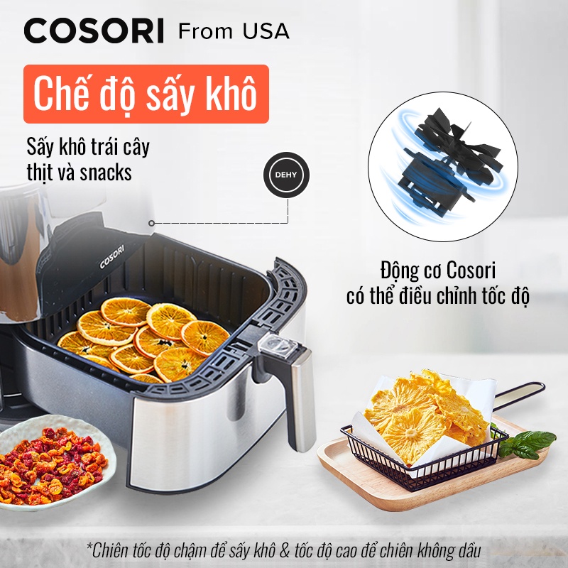 Nồi chiên không dầu COSORI CP258 Sấy khô Vỉ chống dính Sách nấu ăn với 100 công thức