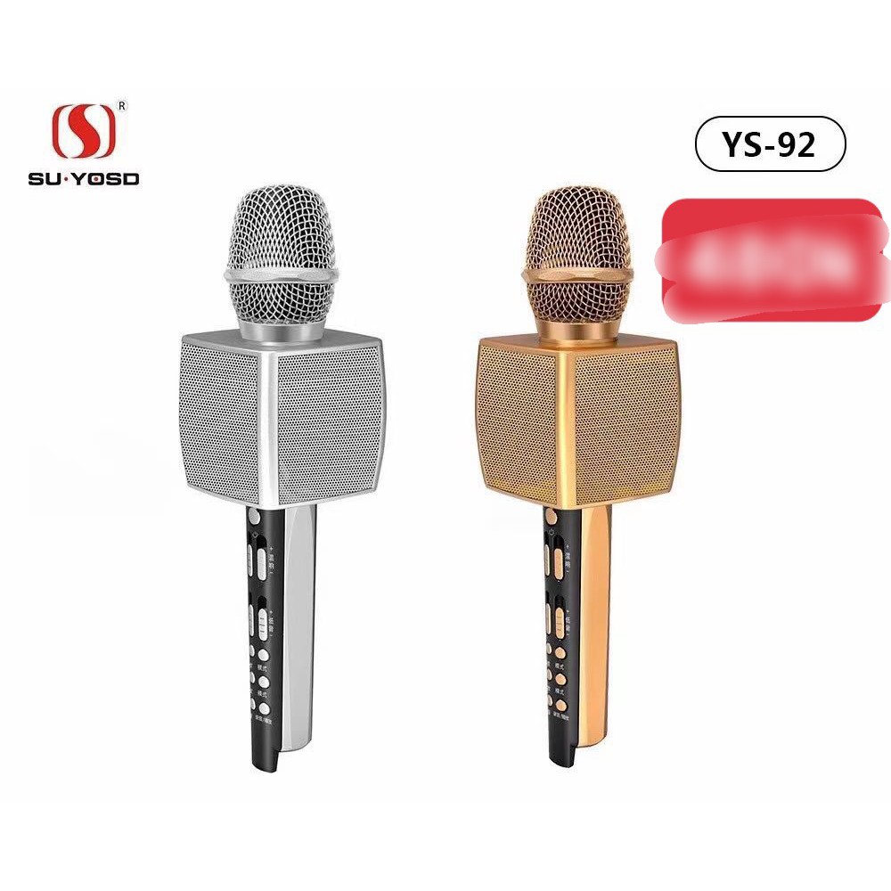 Mic Hát Karaoke cao cấp Su-YoSD YS-92 , micro karaoke bluetooth Loại 1, To, bass trầm ấm