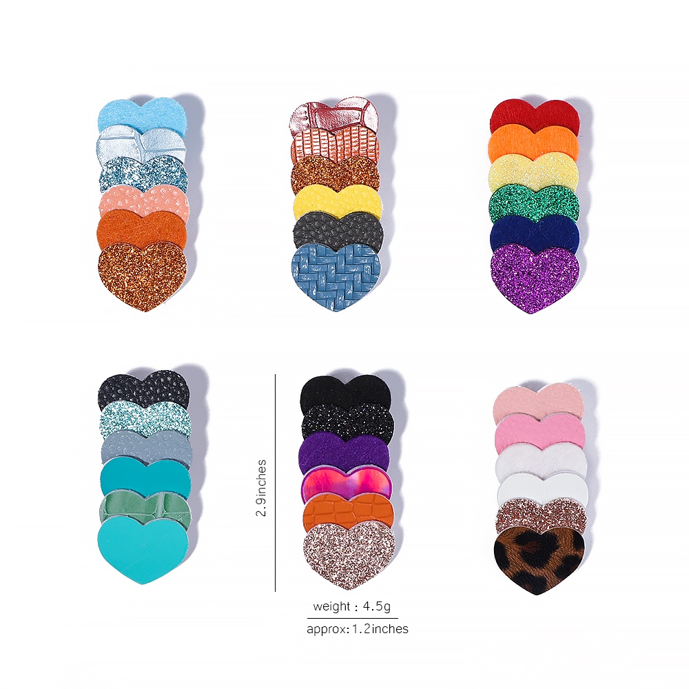 RainBow Bows 1 Kẹp Tóc Hình Trái Tim Lấp Lánh Dễ Thương 2.8 &quot;