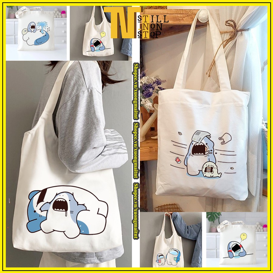 Túi tote túi vải canvas đeo vai đeo chéo giá rẻ đẹp đi học ULZZANG XUONGMAITNT N9