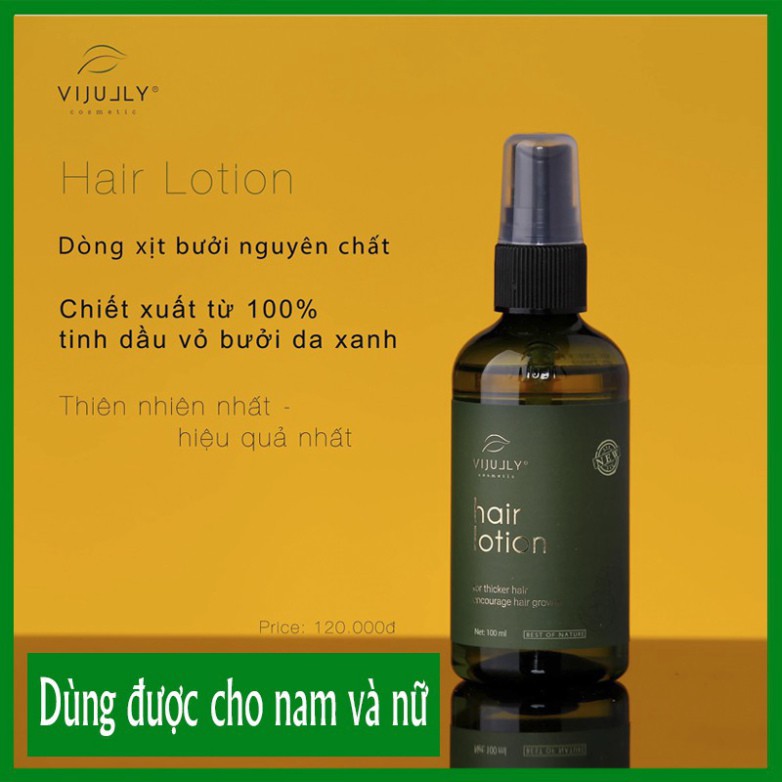 Tinh dầu bưởi Vijully, Xịt dưỡng tóc Hair Lotion, Ngăn Ngừa Rụng Tóc, Kích Thích Mọc Tóc, 100ml