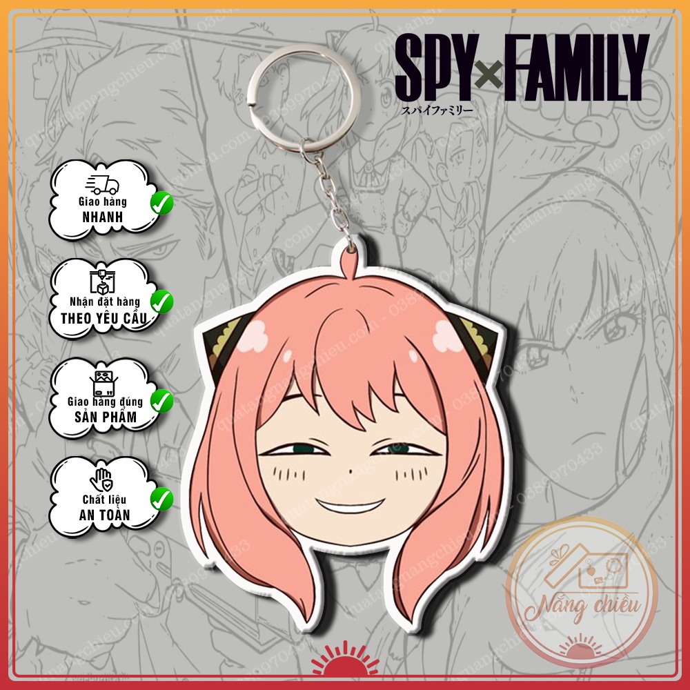 Móc khóa Anya Forger, Dày In Sắc Nét 2 Mặt với vô vàn biểu cảm Anime Spy X Family ☘️Quà Tặng Nắng Chiều☘️