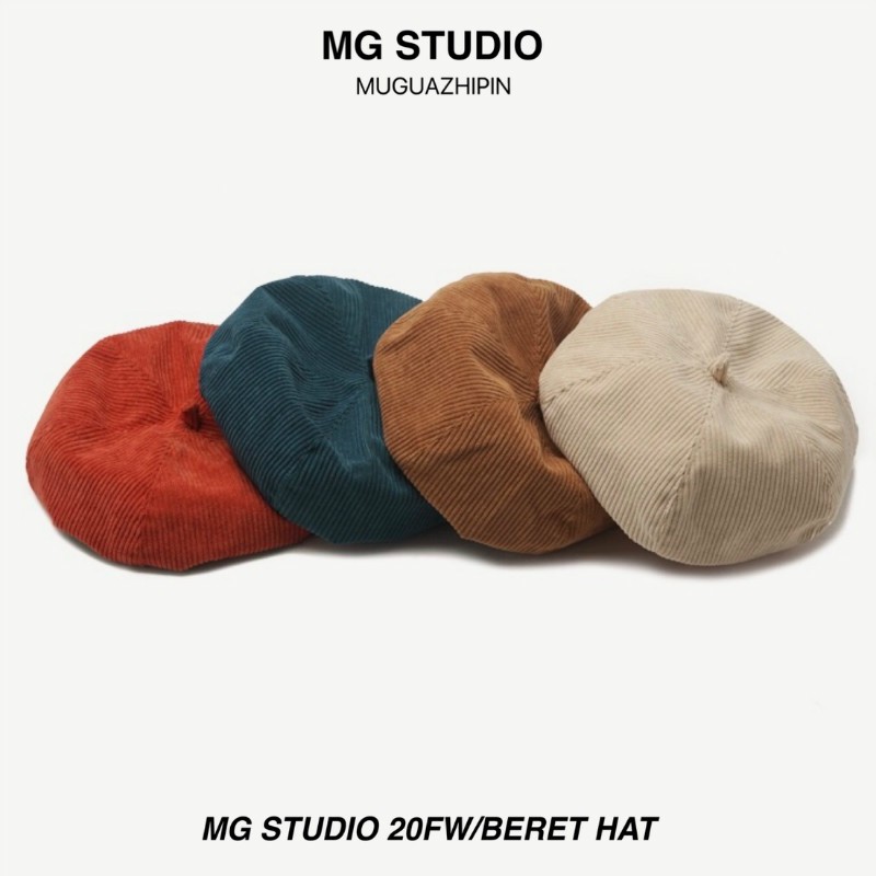 Mũ beret MG Studio bằng da phong cách thời trang cho phái nữ