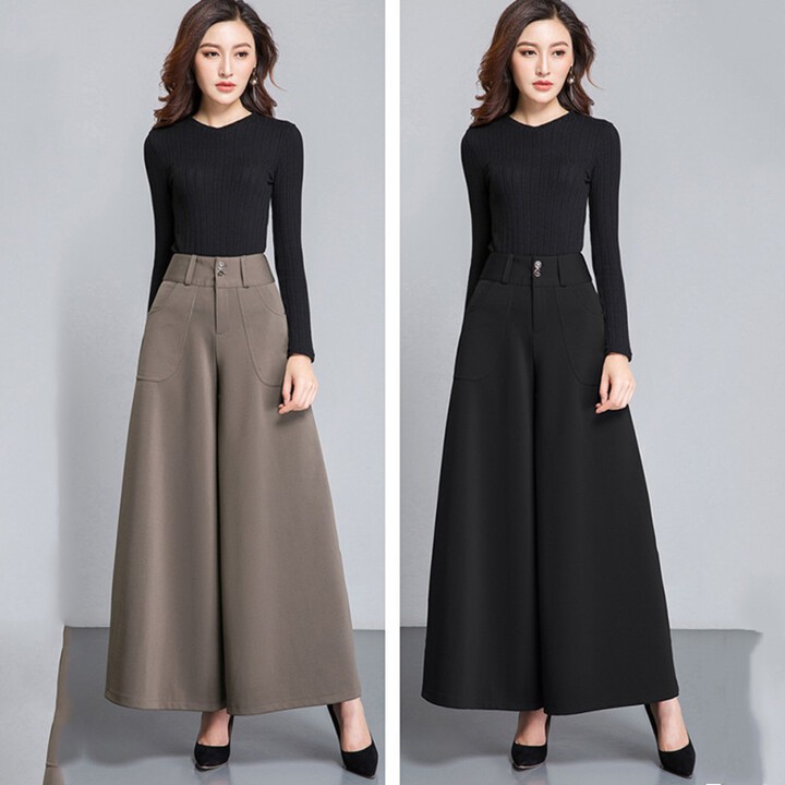 Quần ống rộng culottes nữ đẹp dáng dài lưng thon siêu Hot phong cách Hàn Quốc LN02