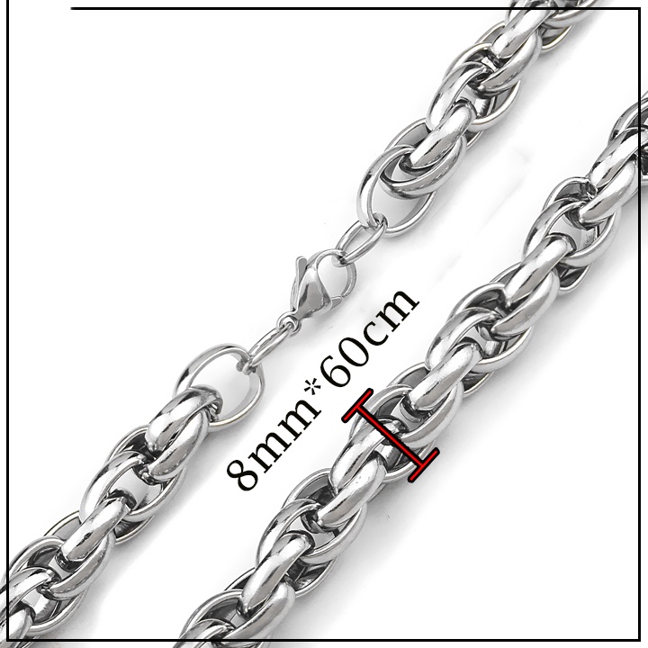 Dây chuyền nam kiểu 3 khoen to 8mm lồng nhau bằng inox không đen, không gỉ - Thể hiện đẳng cấp phái mạnh