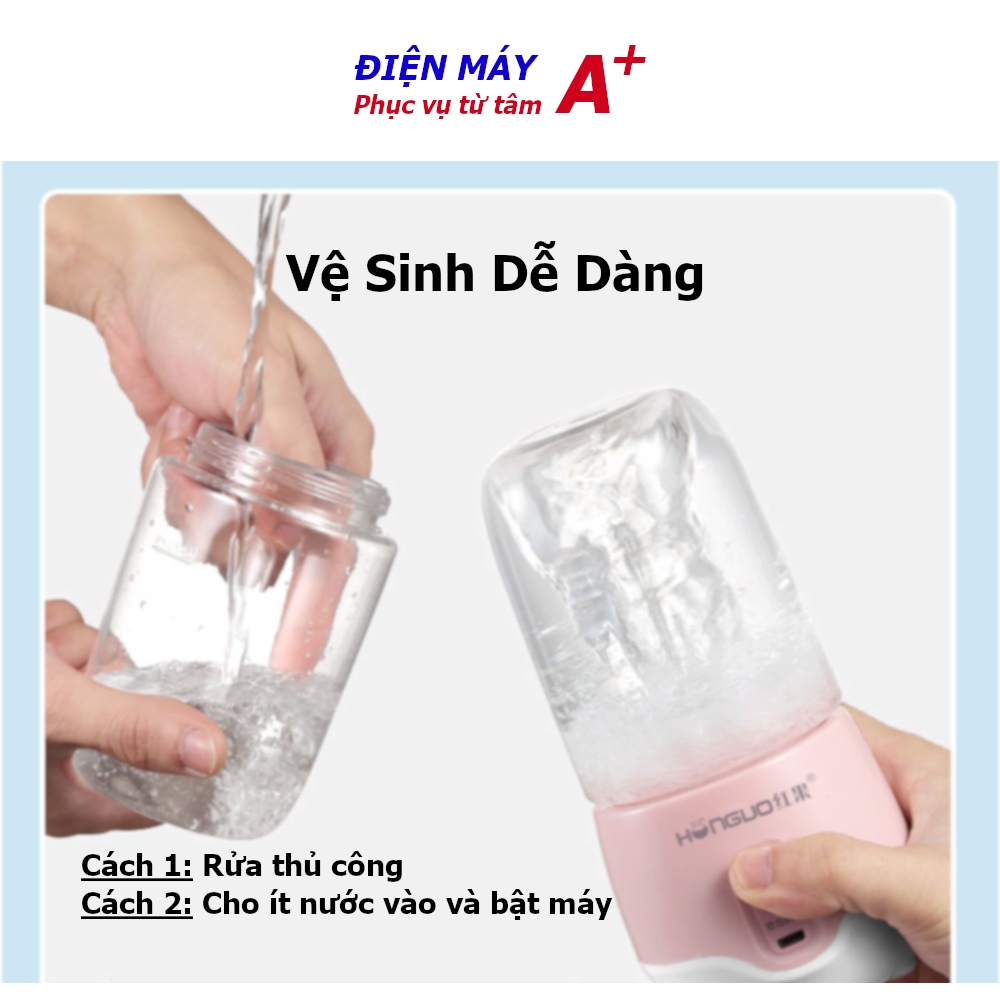 Máy xay sinh tố cầm tay 300ml, sạc USB, 6 lưỡi