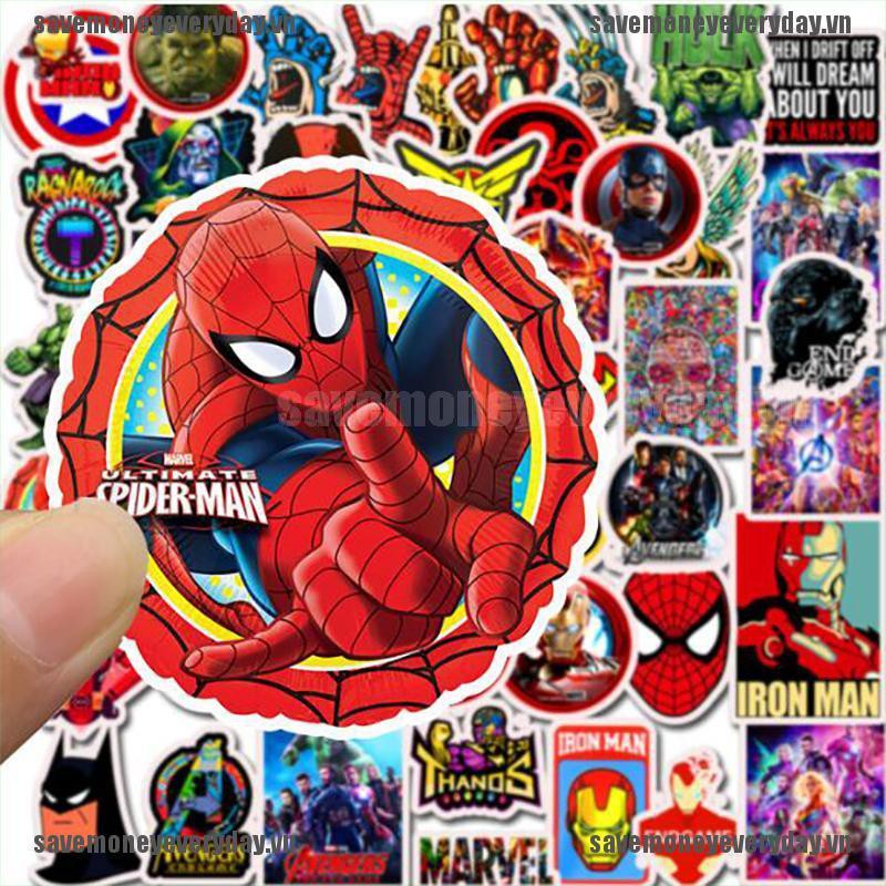 50Pcs Marvel The Avengers Super Hero Stickers For Laptop Fridge Phone Decor [VN]