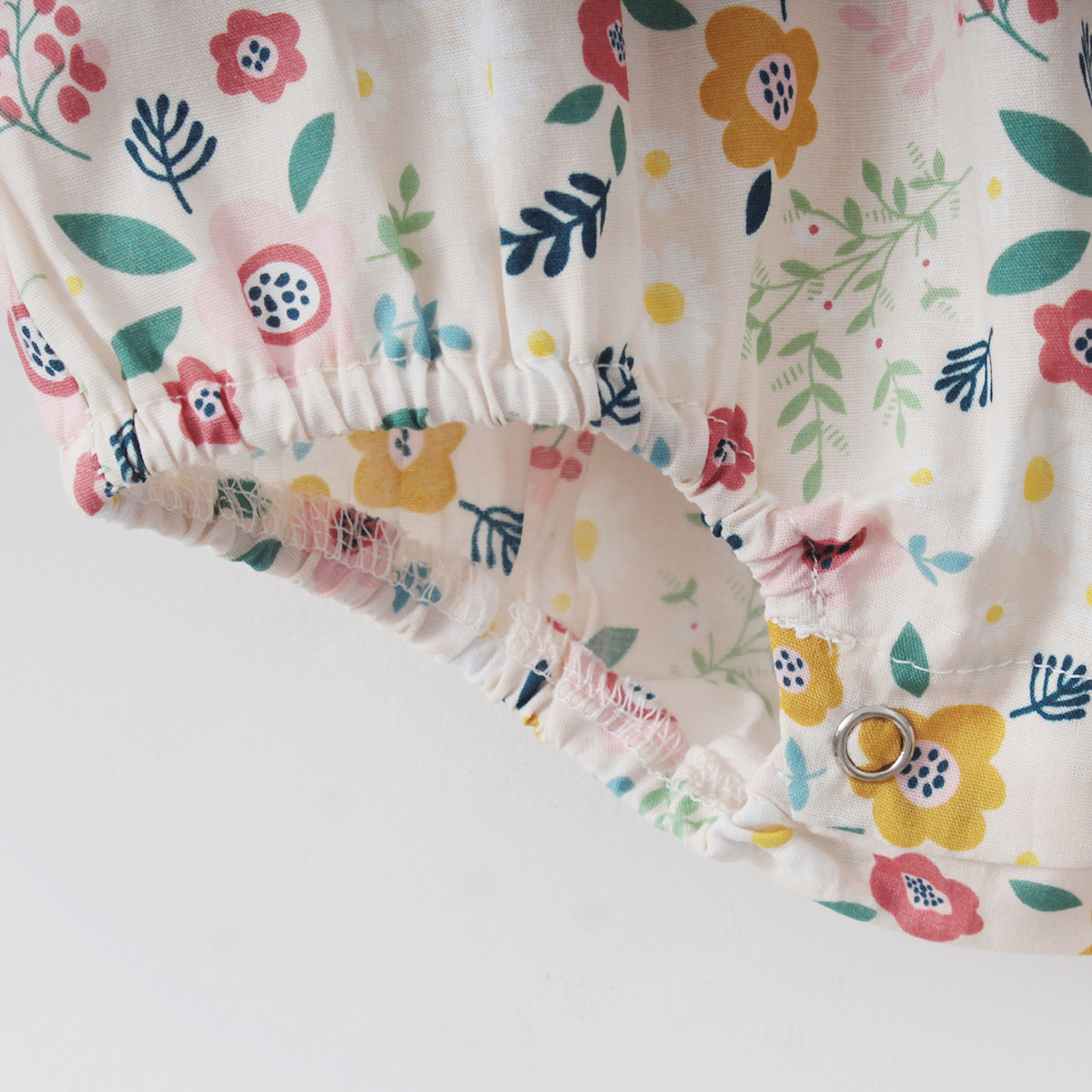 Set áo liền quần kèm băng đô in họa tiết hoa xinh dễ thương cho bé
