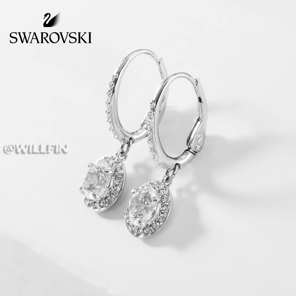 FLASH SALE 100% Swarovski Bông Tai Cá Tính Nữ Round Pierced with FASHION Earrings trang sức đeo Trang sức