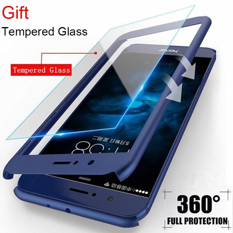 Ốp điện thoại bảo vệ 360 độ + kính cường lực cho OPPO R7 R7 Plus R9 R9s R11 R11s Plus