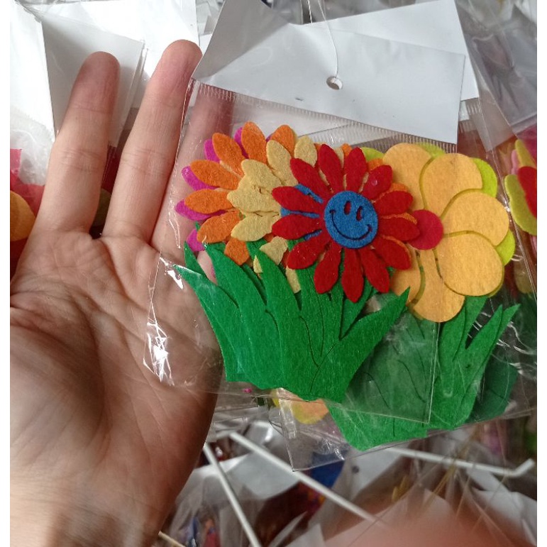 Set 6 cây bông hoa nỉ trang trí