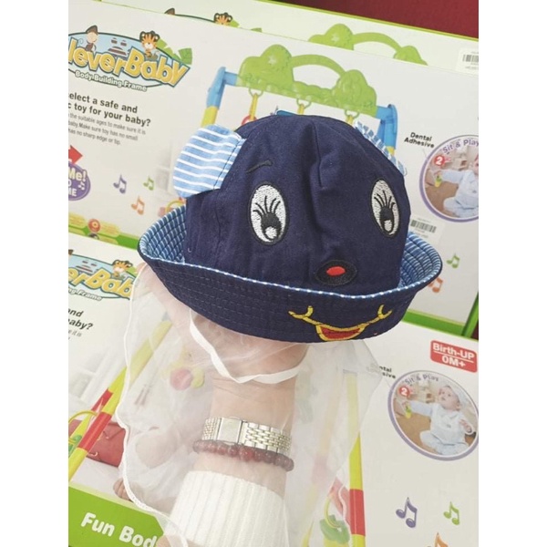 Mũ kèm khăn voan cho bé