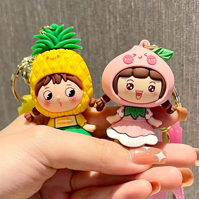 Móc Chìa Khóa Cô Gái Trái Cây Hoạt Hình Sáng Tạo Dễ Thương