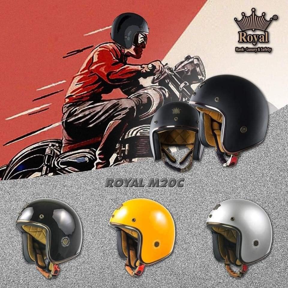 Mũ bảo hiểm Royal M20C màu xám siêu đẹp