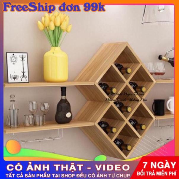 Kệ Rượu Trang Trí Treo Tường gỗ nhập khẩu