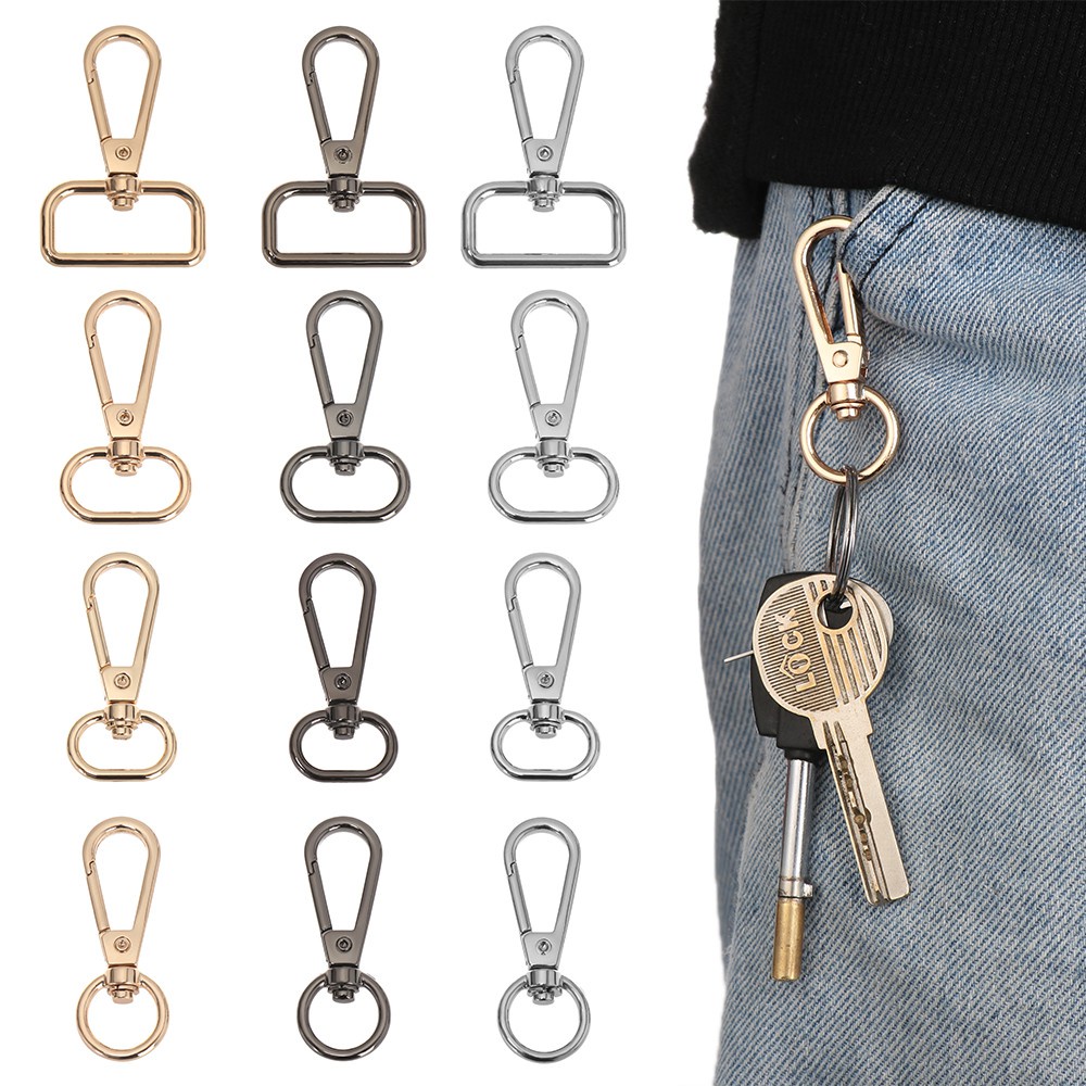 PATH 5pcs Hardware Bags Strap Buckles Jewelry Making Hook Lobster Clasp Metal DIY KeyChain Bag Part Accessories Split Ring Collar Carabiner Snap/Multicolor