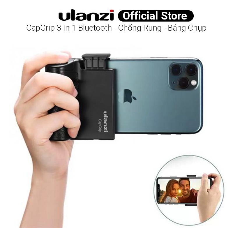 Tay cầm chụp ảnh cho điện thoại tích hợp bluetooth Ulanzi CapGrip 3 In 1 chắc chắn và chống rung