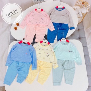 Bộ dài tay unchi mẫu mới gỗ sồi 2021 cho bé (5-16kg) mặc điều hoà, thu đông