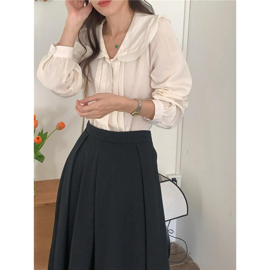 Áo Sơ Mi Dài Tay Cổ Xếp Ly Tinh Tế 54272