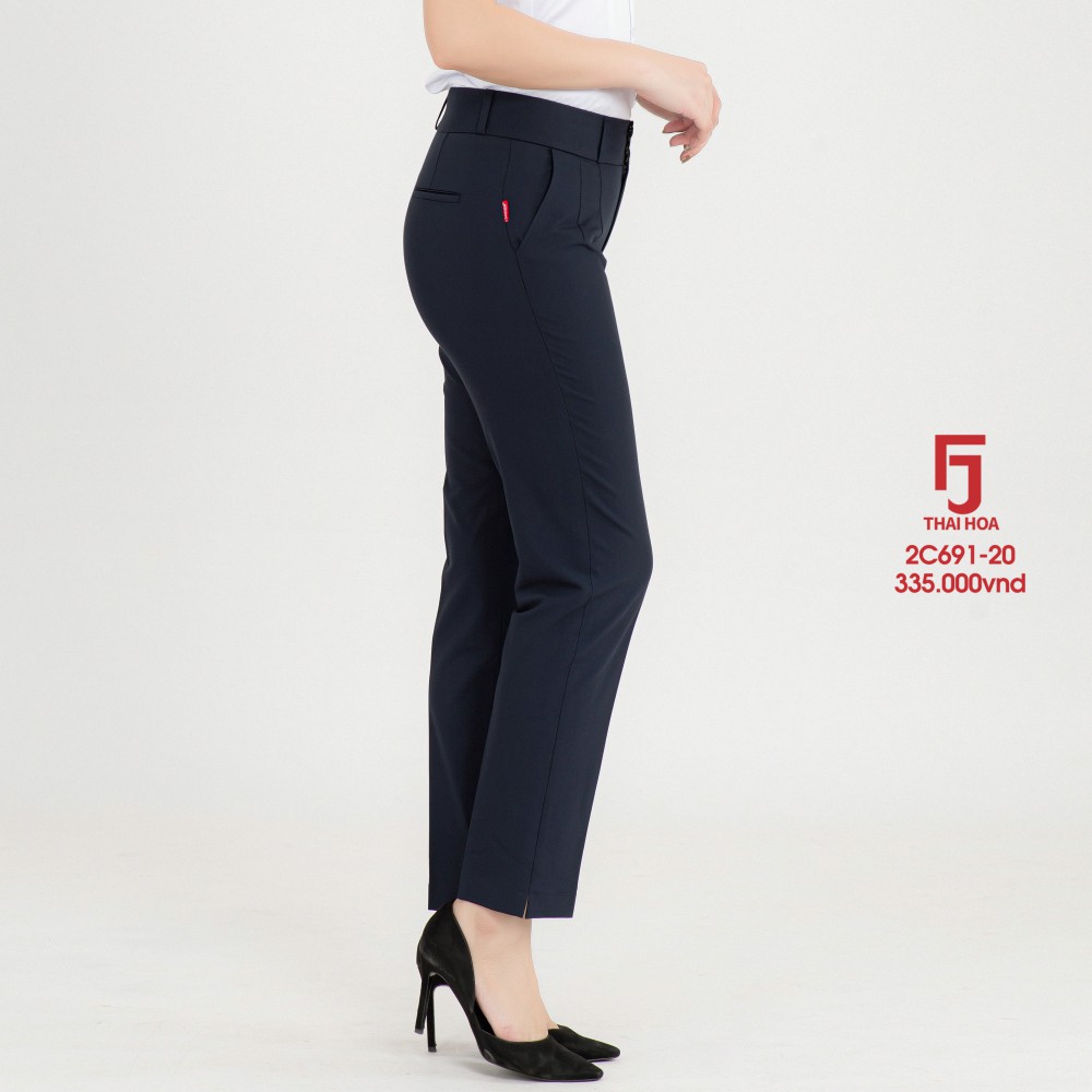 Quần tây nữ, quần âu nữ Thái Hoà công sở 9 tấc, màu xanh than, chất liệu mềm ,trơn 2C691-20-01 | BigBuy360 - bigbuy360.vn