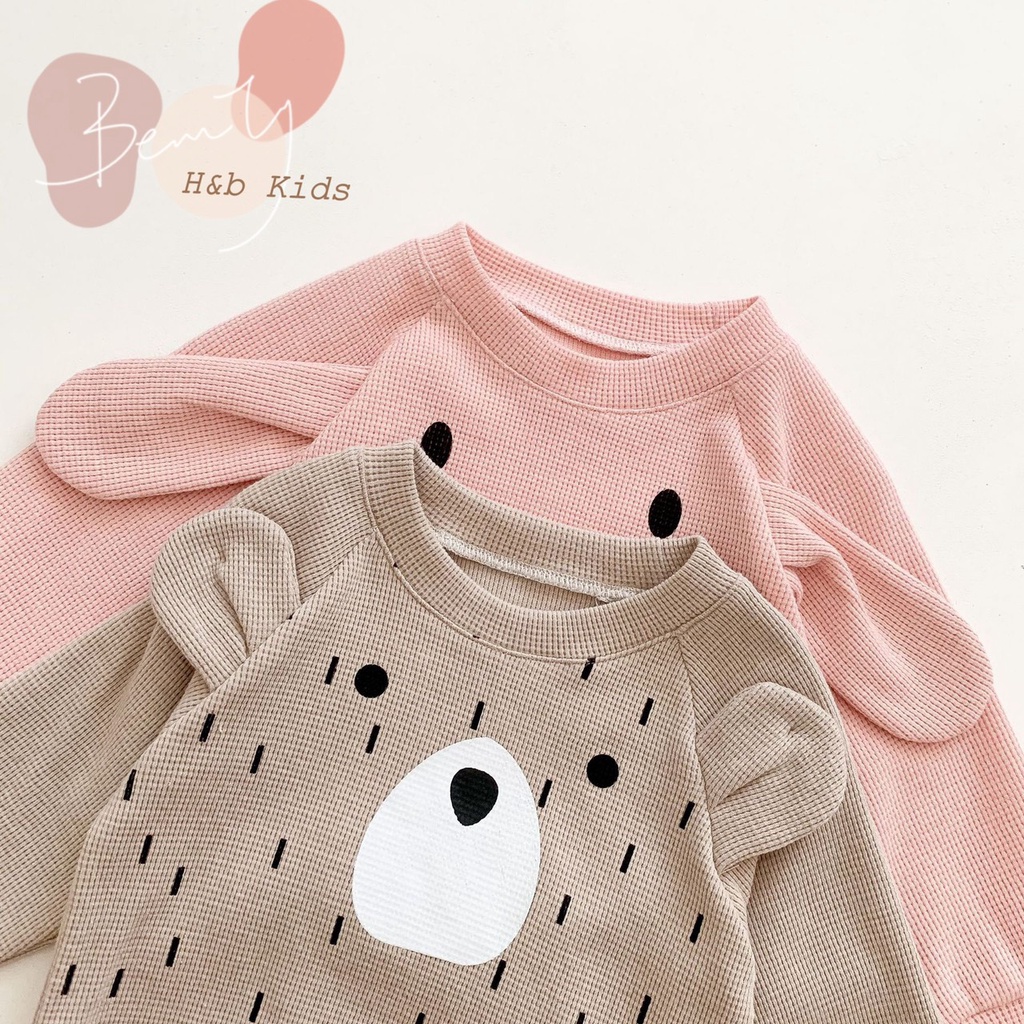Bộ dài tay chất tổ ong gấu thỏ thu đông cho bé Namkidshop