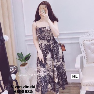 Váy von xoè vân đá hai đây - HS