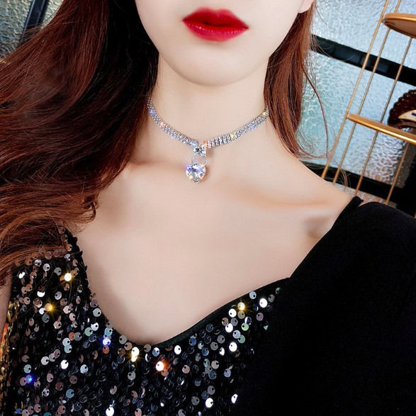 Choker 1 tầng đính đá trendy