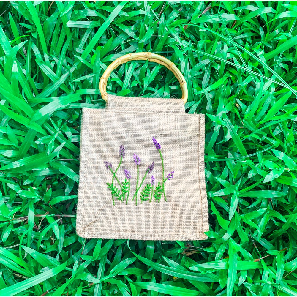 [Nhiều kiểu] Túi Đay Retro Quai Tre, Kiểu dáng Vintage, Kích thước 22 * ​23 * 15CM - Sản phẩm thân thiện với Môi trường