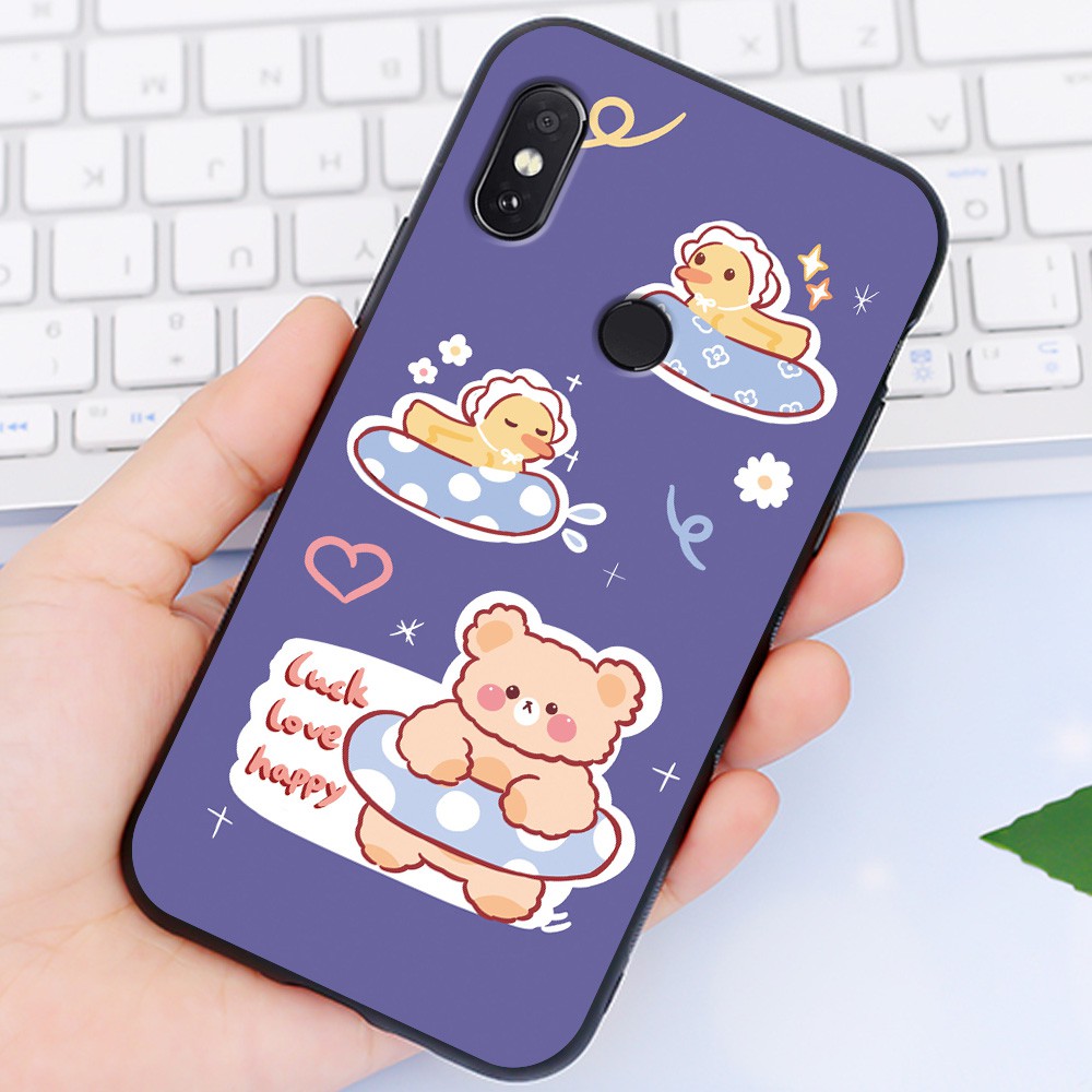 Ốp Xiaomi 🌻 Ốp lưng Xiaomi Redmi Note 5 5 Pro Redmi Note 6 6 Pro Cute Bear nhựa cao cấp viền silicon - Banana Store