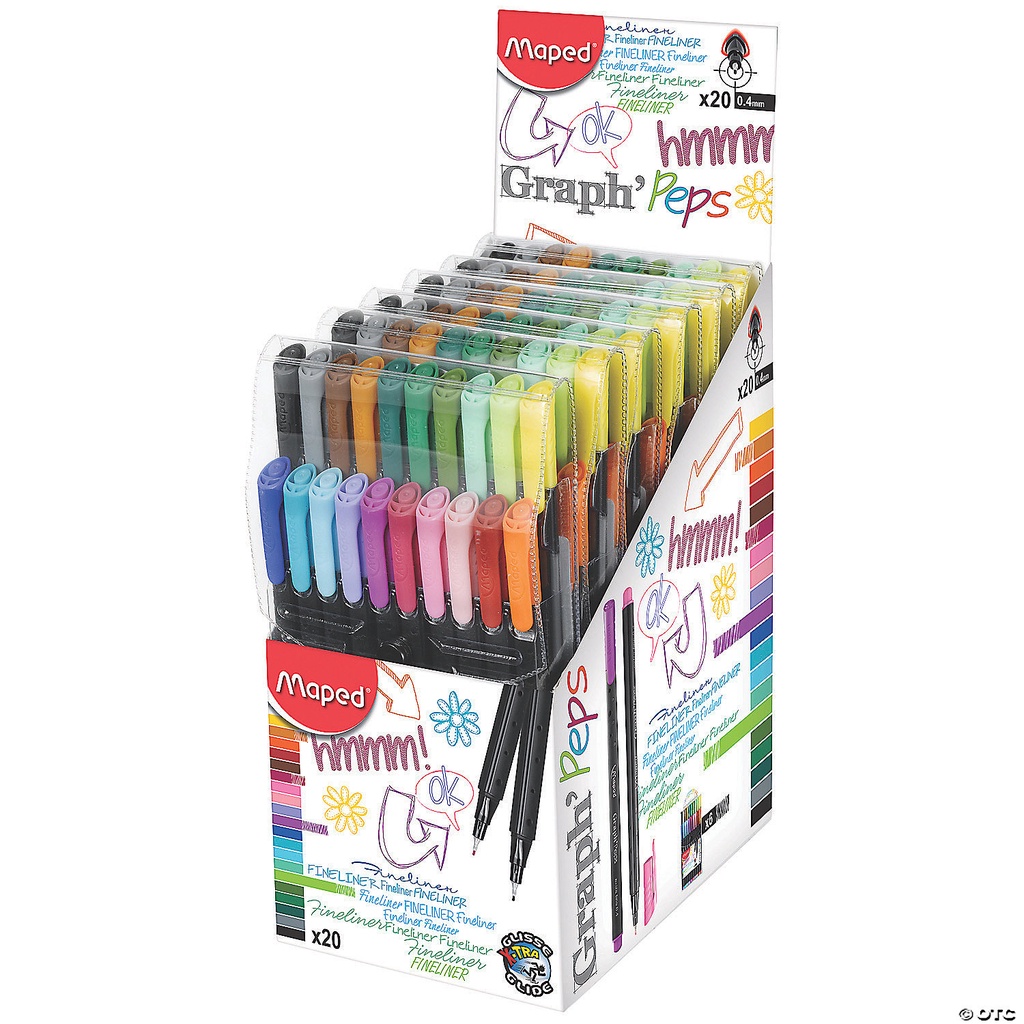 [Lộc's Art Store]Bộ viết kim Graph' Peps  Maped Extra Fine 0.4 trang trí trên giấy