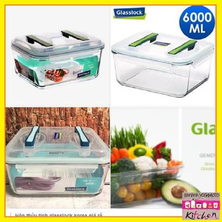 Hộp thủy tinh glasslock MHRB600 dung tích 6000ml có tay xách
