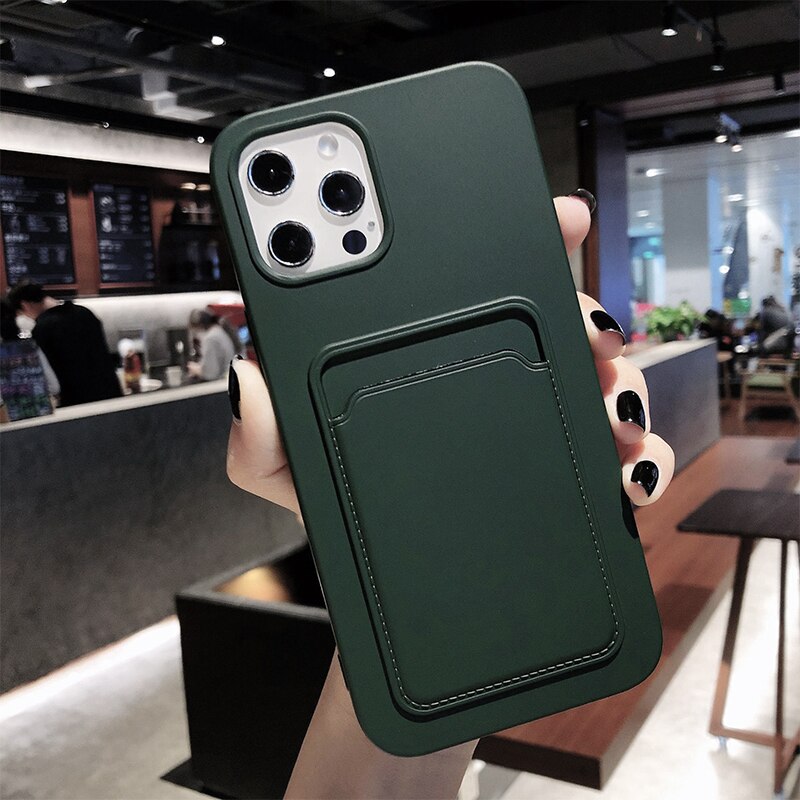 Ốp điện thoại silicon có ví đựng thẻ thích hợp cho Iphone 12 Pro Max ProMax Xs 11 X XR 7 8 X Xs